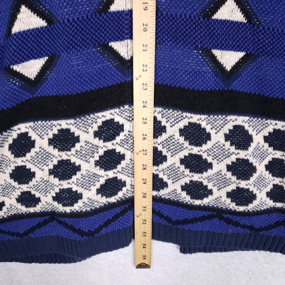 Lucky Brand Cardigan Sweater Womens XS/S Open Front Aztec Southwestern Blue Boho - Picture 8 of 8